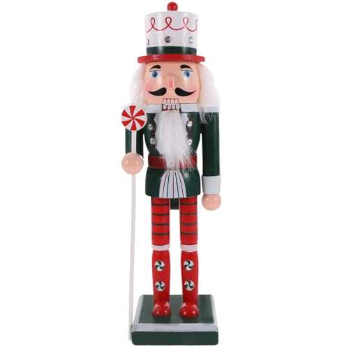 Garneck Wooden Nutcracker Figurine 9.8 Inch Christmas Nutcracker Soldier Ornament