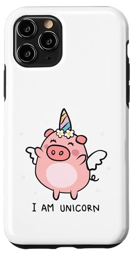 Funny I am a Unicorn Pigs Can Fly ���j�R�[�� �K�[���Y ���f�B�[�X �����Y �X�}�z�P�[�X iPhone 11 Pro �p