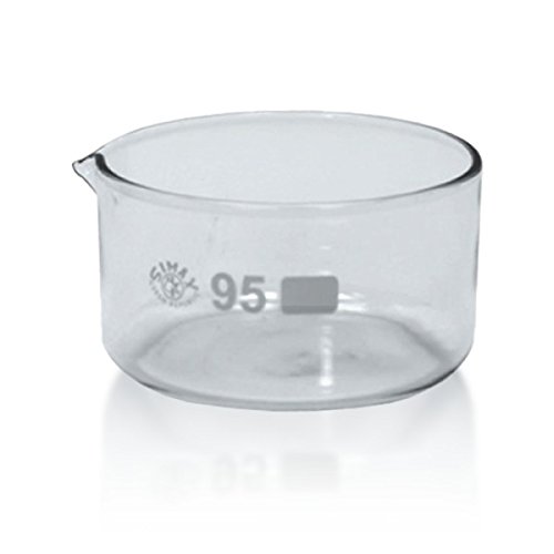 10 x Kristallisierschale 300 ml aus Borosilikatglas 3.3 mit Ausguss DIN 12338 - Höhe 55 mm - Ø 95 mm - Abdampfschale