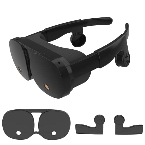 Silicone VR Shell Cover and Ear Muffs Bundles Compatible for HTC Flow VR Headset Enhancing Sound Ear