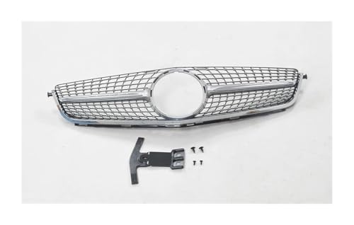 Calandre Benz W204 C63 AMG 2012-2014 - Grille centrale de pare-choc avant supérieure argent