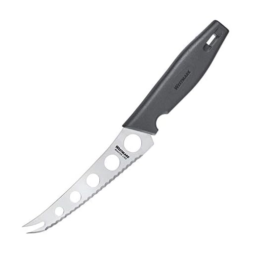 Westmark Coltello da formaggio professionale, Lunghezza lama: 13,5 cm, Lunghezza: 25 cm, Acciaio inox/Plastica, Master Line, Nero/Argento, 13562270