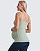 CRZ YOGA Butterluxe Maternity Square Neck Tank Tops - Ruched Sleeveless Womens Pregnancy Yoga Tee Shirt with Built in Bra Green Palm Court Medium