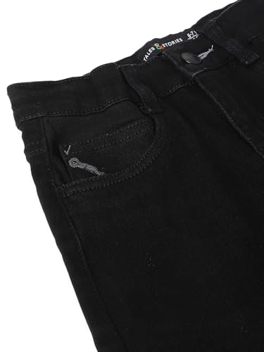 Image of Tales & Stories Boys Slim Fit Denim Jeans | 5-Pocket Stylish Mid-Rise Pants| Durable Cotton Denim Lycra with Button Closure | Casual Wear