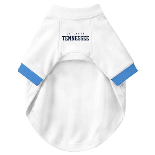 Image of Tennessee Dog Clothes Jersey Style Personalized Pet T Shirt with Custom Name Number for Small Medium Large Dogs