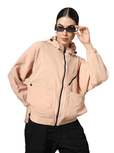 Image of CHKOKKO Sunscreen Jacket for Women Hooded Zipper Sports Jacket | UV Protection | Sun Protective | Lightweight Water Resistant | Riding Biker | Outdoor Travel Gym Running