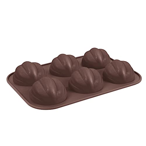 FIRSTXIU Molde antiadherente para magdalenas, diseño de calabaza, 6 unidades