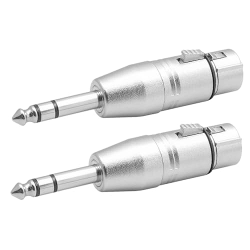Mikinona 2Pcs635Mmtrs男性からXlrミキサーのアダプターバランスの取れたオーディオ接続マイクアンプとイコライザーオーディオアダプター65Mm