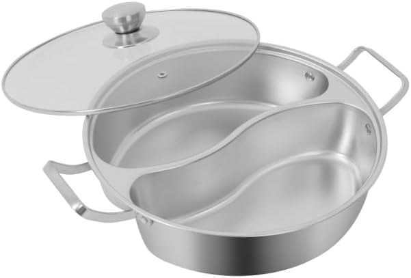 Olla Eléctrica para Fondue 5L con Divisor, Acero Inoxidable