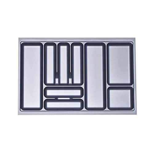 KÖNIG Besteckeinsatz I Silbergrau für SO-Box, Blum Tandembox u. ModernBox mit Korpusbreiten 300-1200 mm (80er Korpus - 719 x 473 mm)