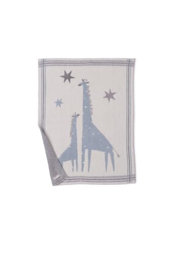 Image of Barefoot Dreams CozyChic Giraffe Stroller Blanket, Rain Drop Multi, 30 inchx40 inch