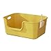 MotiveTech Open Litter Box, High Sided Pet Litter Tray with Frame, Semi Enclosed Cat Litter Container, Anti Splashing, Yellow