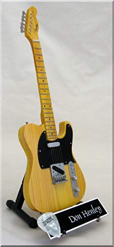 DON HENLEY Guitare Miniature avec médiator EAGLES - Les Beatles, Paul McCartney, John Lennon, RIngo Starr, George Harrison DON HENLEY Guitare Miniature avec médiator EAGLES