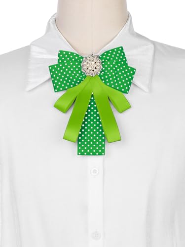Image of Ribbon Polka Dots Bow Ties Cute Bowties for Women, Clip Fashion Collar Decoration
