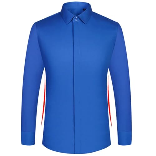 Men French Cuff Long Sleeve Tuxedo Dress Shirt Wedding Button Up Shirts with Cufflinks3