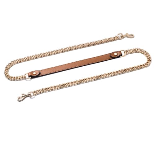 Image of jiesinlov Purse Leather and Chain Bag Shoulder Strap Replacement Crossbody for Handbags,43 Inches in Length(Gold-brown)