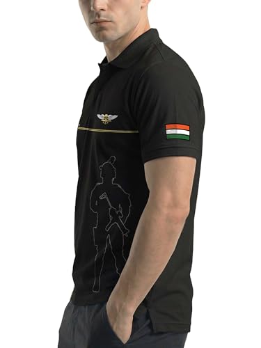 Image of Deployed Marcos Agent Cotton T-Shirt | Half Sleeve | Regular Fit | Zero Shrinkage | Polo Neck | Brown