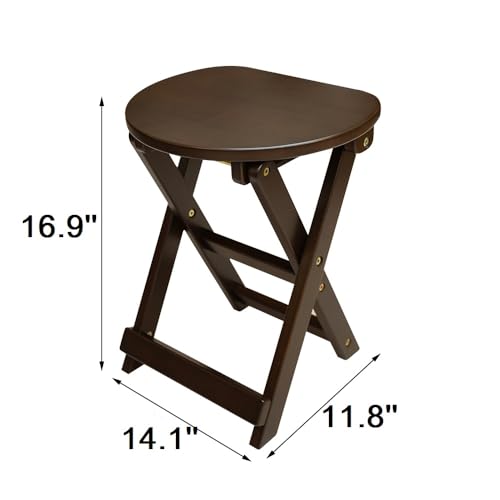 Vlush-Solid-Wood-Folding-Stool-Rubberwood-Portable-Chair-with-Handle-Sturdy-Semi-Circular-Folding-Stool-Chair-for-Dorm-Room-Living-Room-Kitchen-Bedroom-Dresser-and-Outdoor-Dining-Fishing-Brown