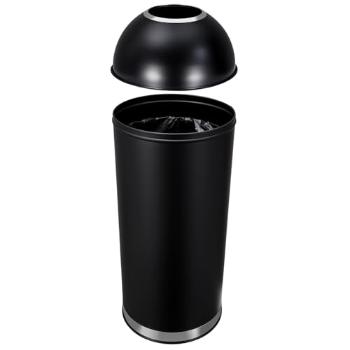 Image of 65L /17 Gallon Heavy Duty Stainless Steel Tall Commercial /Kitchen Trash Can, Round Open Top Waste Bin for Indoor and Outdoor, Durable Garbage Bin for Home Office Restaurant
