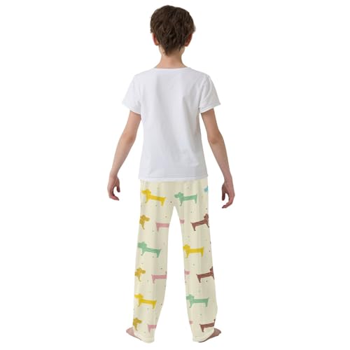 Boys' Pants Dachshund Colorful Dogs Long Bottoms Jogger Pants Elastic Waist Trousers with Pockets S-XL3