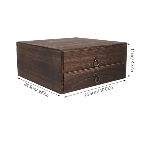 Boîte de rangement bois massif Gatuida empilable pour tri de bureau