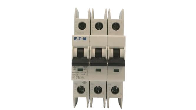 CUTLER HAMMER FAZ-C3/3-NA Thermal Magnetic, 3A, C Curve, Current-LIMITING, 10KA SCCR, 480Y / 277 VAC / 96 VDC, 3-Pole, 35MM DIN Rail Mount., Circuit Breaker