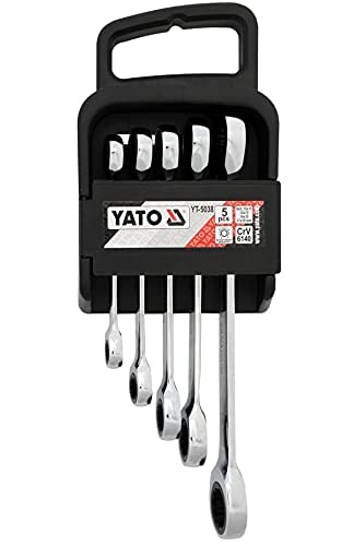 Yato YT-5038 - Set di chiavi con fori e cricchetto...