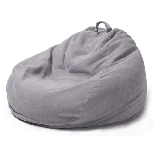 Funda bean bag chair - Funda de lino de primera calidad Funda de puf, Funda de sofá para puf, Color sólido, Diseño simple, Asiento reclinable para exteriores e interiores, Sin relleno(B,70x80cm)