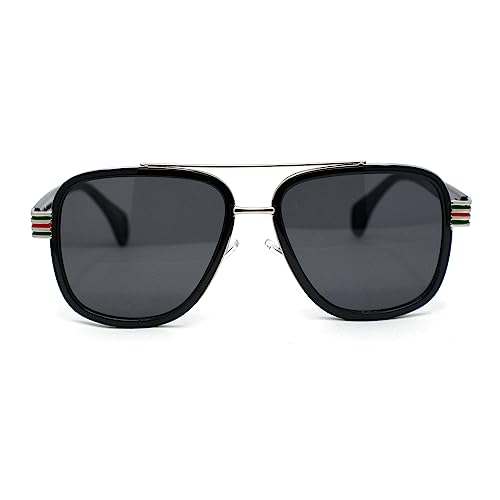 SA106 Mens Luxury Double Rim Fashion Racer Rectangle Sunglasses2