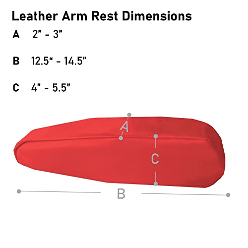 Image of FH Group Premium Faux Leather Armrest Cover Semi-Universal Fit, One Pair, Set of 2 Red