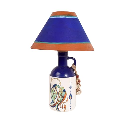 Image of AAKRITI ART CREATIONS Slow Craft Handcrafted Pichhwai Lamp for Living Room Decoration | Lamp for Living Room Decoration | Aesthetic Home Decor | Indian Handicraft | Handcrafted Home Decor Gift