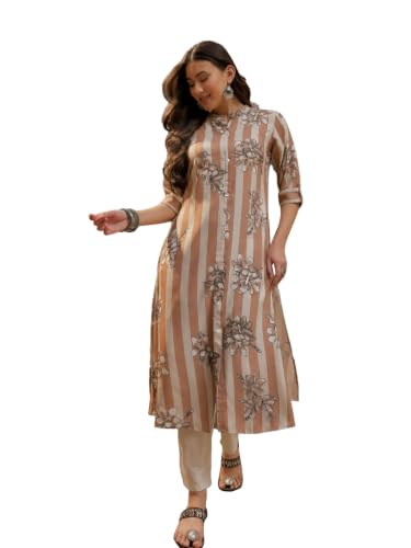 Image of Stylum Women's Floral Printed Rayon A-Line Kurta