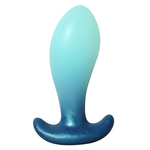 AMAZBEE Analplug aus Silikon mit gebogener Basis Buttplug Dildo Analdildo Knot Design Analdehner Set geeignet für Männer Frauen Training Prostata (L)