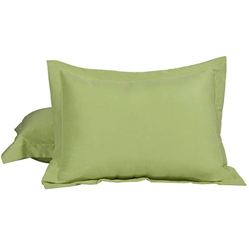 Taie d'oreiller sans repassage lot de 2 microfibre standard vert - 2