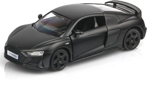 Image of LONGMIRE Metal Pull Back Diecast Car Pull Back Model with Sound Light Boys Gifts Toys for Kids Pack of 1, Multicolor (1.32 Aodi R8)