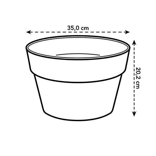 Elho Loft Urban Bowl Vaso, Nero, 35 cm