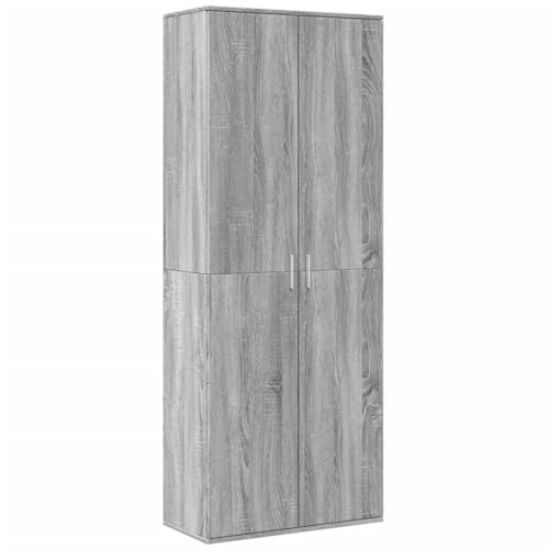 VidaXL Buffet Haut Sonoma Gris 70x35x180 cm en Bois d'Ingénierie - Meuble de Rangement, Armoire...