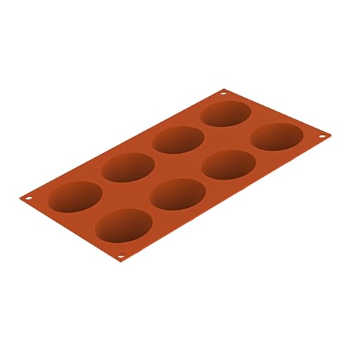 Silikomart 20.003.00.0060 SF003 Moule Forme Demi-Sphères 6 Cavités Silicone Terre Cuite, Marron
