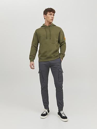 JACK & JONES Hose Cargo Jogger Pants Paul Flake AKM 542 Twill Gummibund, Grau (Asphalt) ,29W / 34L – Ansicht 5