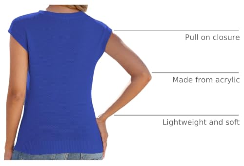 Image of CiCiBird Women Summer Cap Sleeve Sweaters Knit Crew Neck Pullover Tank Tops 2025 Casual Trendy Shirt