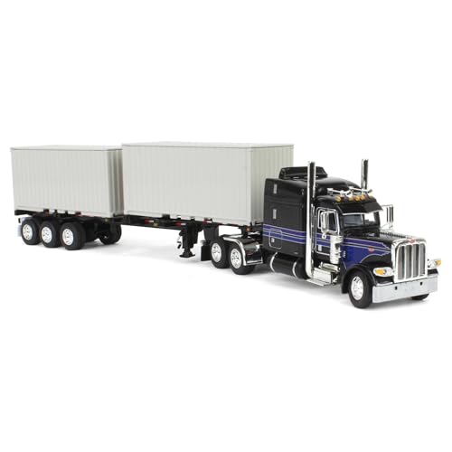 Camión Peterbilt 389 Negro 1:64 con Contenedores miniatura 2