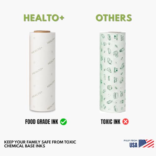 Image of Healto+ Butter Paper Roll - 1 KG / 900 pulls /Anti-Fungal, Uncoated Food Wrapping Paper, SSA Approved - Upto 1 KG