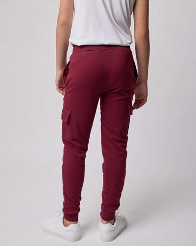 Real Essentials 3 Pack: Boys' Fleece Cargo Joggers Athletic Sweatpants - Kids Casual Pants with Pockets (Ages 6-16)3