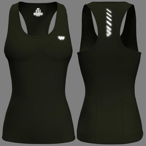 Image of Wulibike Sleeveless Cycling Jersey Women Running Shirts Vest bike top Summer Biking tank With Pockets Olive-green L