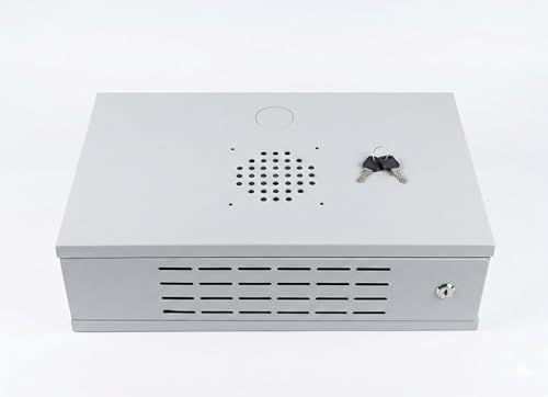 Image of VYAR 2U Metal Rack for DVR /NVR /Network Switches - Lockable, Ventilated with Top & Side Airflow, 2-Way Cable Management Holes - 490x300x160mm Secure Equipment Cabinet