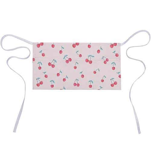 Tablier court imperméable rouge cerise en tissu Oxford résistant à 3 pockets