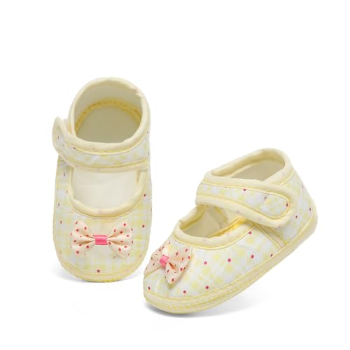 Baby Girl Dress Shoes,Infant Toddler First Walking Mary Jane Flats with Bowknot Non-Slip Soft Sole Wedding Princess3