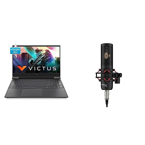 Image of HP Victus Gaming AMD Ryzen 5 5600H Processor 16.1 inch(40.9 cm) FHD Gaming Laptop & HyperX ProCast - Large Diaphragm Condenser Mic (699Z0AA)