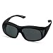 LensCovers Wear Over Prescription Glasses Sunglasses for Men and Women Large Size (BLACK) Polarized!