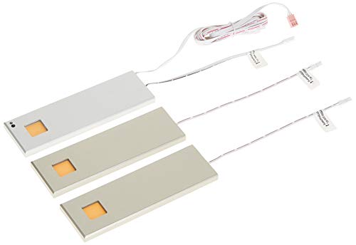 IKM Juego de lámparas de LED, metal, aspecto de acero, 14,8 x 4,7 x 0,7 cm, 4 unidades